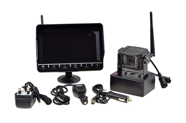 Sistema di telecamere wireless per auto con batteria ricaricabile e staffa magnetica, adatto per camion, rimorchi, scuolabus BR-704WS-BM